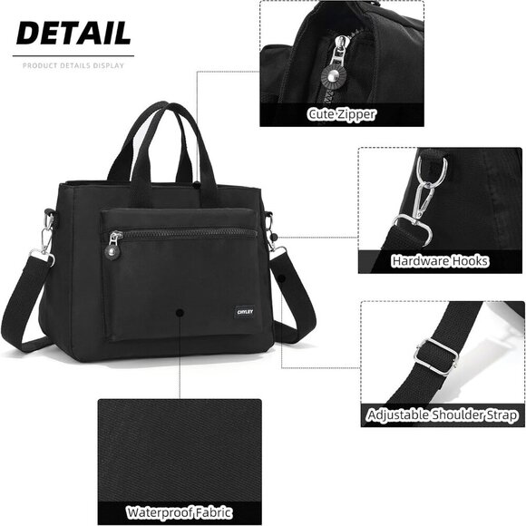 Women Canvas Tote Bag Small Crossbody Shoulder Purse Work Travel - Picture 3 of 7